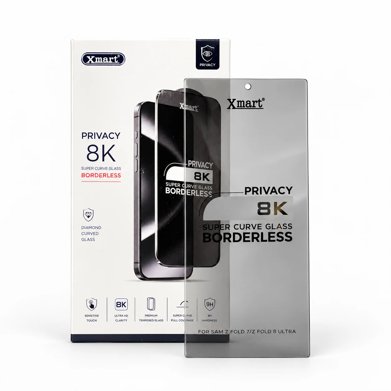 Xmart Samsung Z Fold privacy glass - clear view